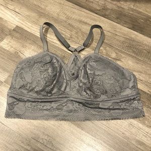 COPY - Aerie Gray Lace Adjustable Racerback Bralette